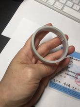 Load image into Gallery viewer, 51mm Certified Type A 100% Natural light purple/white square Jadeite Jade bangle BN95-2713