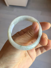 Load image into Gallery viewer, 49mm certified 100% natural Type A icy watery light green/white/purple oval jadeite jade bangle BN40-2854
