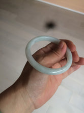 Load image into Gallery viewer, 56.5mm 100% natural type A light green/white jadeite jade bangle AE64