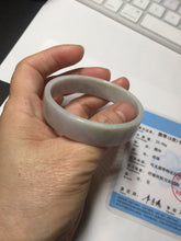 Load image into Gallery viewer, 51mm Certified Type A 100% Natural light purple/white square Jadeite Jade bangle BN95-2713