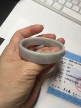 Load image into Gallery viewer, 51mm Certified Type A 100% Natural light purple/white square Jadeite Jade bangle BN95-2713