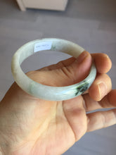 Load image into Gallery viewer, 49mm certified 100% natural Type A icy watery light green/white/purple oval jadeite jade bangle BN40-2854