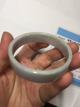 Load image into Gallery viewer, 51mm Certified Type A 100% Natural light purple/white square Jadeite Jade bangle BN95-2713
