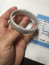 Load image into Gallery viewer, 51mm Certified Type A 100% Natural light purple/white square Jadeite Jade bangle BN95-2713