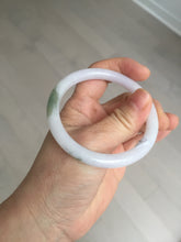 Load image into Gallery viewer, 54.5mm certified 100% natural light green/white/purple round cut jadeite jade bangle BK85-4668