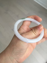 Load image into Gallery viewer, 54.5mm certified 100% natural light green/white/purple round cut jadeite jade bangle BK85-4668