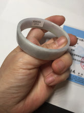 Load image into Gallery viewer, 51mm Certified Type A 100% Natural light purple/white square Jadeite Jade bangle BN95-2713