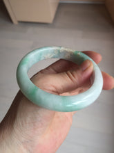 Load image into Gallery viewer, 57mm certified 100% natural type A sunny green/white jadeite jade bangle BN100-7706