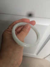 Load image into Gallery viewer, 56.5mm 100% natural type A light green/white jadeite jade bangle AE64