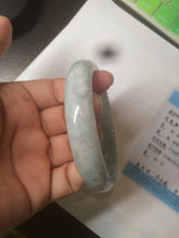 Load image into Gallery viewer, 57.5mm certified 100% natural type A light green/white jadeite jade bangle Q122-0037