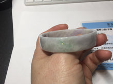 Load image into Gallery viewer, 51mm Certified Type A 100% Natural light purple/white square Jadeite Jade bangle BN96-2709