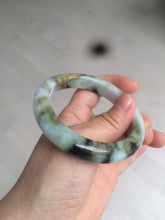 Load image into Gallery viewer, 55.3mm certified Type A 100% Natural dark green/purple/yellow Jadeite Jade bangle AZ41-4099