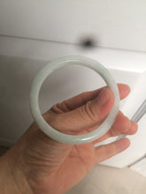 Load image into Gallery viewer, 56.5mm 100% natural type A light green/white jadeite jade bangle AE64