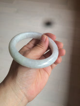 Load image into Gallery viewer, 58.2mm certified type A 100% Natural light green/white/purple jadeite jade bangle AE63-6538