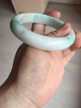 Load image into Gallery viewer, 57mm certified 100% natural type A sunny green/white jadeite jade bangle BN100-7706