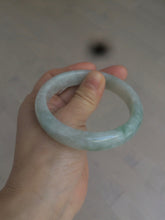 Load image into Gallery viewer, 57.5mm certified 100% natural type A light green/white jadeite jade bangle Q122-0037