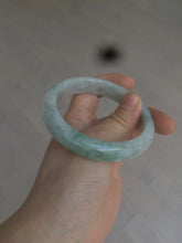 Load image into Gallery viewer, 57.5mm certified 100% natural type A light green/white jadeite jade bangle Q122-0037