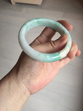 Load image into Gallery viewer, 57mm certified 100% natural type A sunny green/white jadeite jade bangle BN100-7706