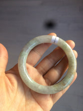 Load image into Gallery viewer, 54.7mm certified 100% natural type A light green/purple/yellow (FU LU SHOU) chubby round cut jadeite jade bangle BG70-2939