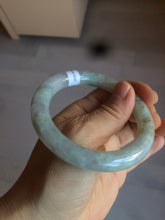 Load image into Gallery viewer, 54.7mm certified 100% natural type A light green/purple/yellow (FU LU SHOU) chubby round cut jadeite jade bangle BG70-2939
