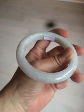 Load image into Gallery viewer, 58.2mm certified type A 100% Natural light green/white/purple jadeite jade bangle AE63-6538