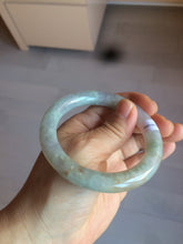 Load image into Gallery viewer, 54.7mm certified 100% natural type A light green/purple/yellow (FU LU SHOU) chubby round cut jadeite jade bangle BG70-2939