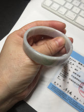 Load image into Gallery viewer, 51mm Certified Type A 100% Natural light purple/white square Jadeite Jade bangle BN96-2709