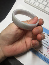 Load image into Gallery viewer, 51mm Certified Type A 100% Natural light purple/white square Jadeite Jade bangle BN96-2709