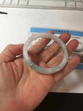 Load image into Gallery viewer, 52.5mm certified natural 100% natural Type A light green/white slim jadeite jade bangle BS91-6677