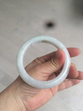 Load image into Gallery viewer, 58.2mm certified type A 100% Natural light green/white/purple jadeite jade bangle AE63-6538
