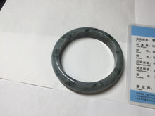 Load image into Gallery viewer, 55mm Certified Type A 100% Natural dark green purple with floating flowers Jadeite bangle PD134-6287