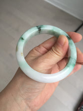 Load image into Gallery viewer, 56.7mm certified 100% natural type A sunny green/white jadeite jade bangle BK71-5217