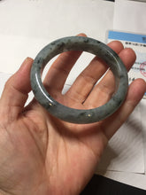 Load image into Gallery viewer, 55mm Certified Type A 100% Natural dark green purple with floating flowers Jadeite bangle PD134-6287