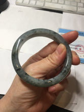 Load image into Gallery viewer, 55mm Certified Type A 100% Natural dark green purple with floating flowers Jadeite bangle PD134-6287