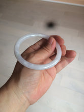 Load image into Gallery viewer, 56.7mm certified 100% natural type A light purple/white slim round cut jadeite jade bangle AE61-0916