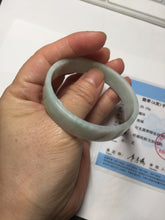 Load image into Gallery viewer, 51mm Certified Type A 100% Natural light purple/white square Jadeite Jade bangle BN98-2703