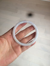 Load image into Gallery viewer, 56.7mm certified 100% natural type A light purple/white slim round cut jadeite jade bangle AE61-0916