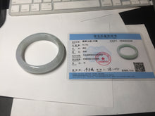 Load image into Gallery viewer, 56mm Certified Type A 100% Natural icy watery light green purple jadeite Jade bangle BK124-3398