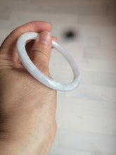 Load image into Gallery viewer, 56.7mm certified 100% natural type A light purple/white slim round cut jadeite jade bangle AE61-0916