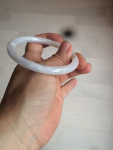 Load image into Gallery viewer, 56.7mm certified 100% natural type A light purple/white slim round cut jadeite jade bangle AE61-0916