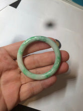 Load image into Gallery viewer, 35-38mm Type A 100% Natural sunny green/white Jadeite Jade kids bangle /scarf button group BF100