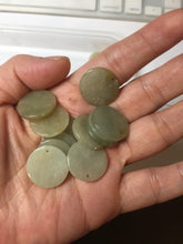 Load image into Gallery viewer, 100% Natural type A light icy watery green/yellow/gray (黄杨绿)round Jadeite Jade safe and sound pendant group BF158