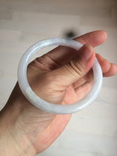 Load image into Gallery viewer, 56.7mm certified 100% natural type A light purple/white slim round cut jadeite jade bangle AE61-0916