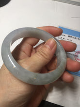 Load image into Gallery viewer, 56mm Certified Type A 100% Natural icy watery light green purple jadeite Jade bangle BK124-3398