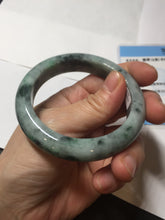 Load image into Gallery viewer, 52.5mm certified Type A 100% Natural dark green/black Jadeite Jade bangle PD135-6275