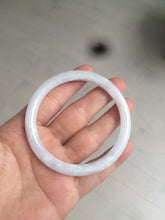 Load image into Gallery viewer, 56.7mm certified 100% natural type A light purple/white slim round cut jadeite jade bangle AE61-0916