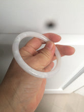 Load image into Gallery viewer, 56.7mm certified 100% natural type A light purple/white slim round cut jadeite jade bangle AE61-0916