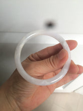 Load image into Gallery viewer, 56.7mm certified 100% natural type A light purple/white slim round cut jadeite jade bangle AE61-0916