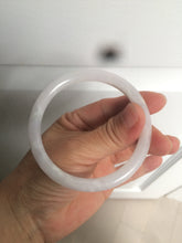 Load image into Gallery viewer, 56.7mm certified 100% natural type A light purple/white slim round cut jadeite jade bangle AE61-0916