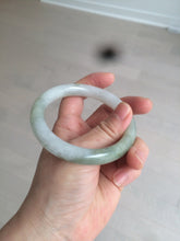 Load image into Gallery viewer, 56mm certified 100% natural type A light green/white chubby round cut jadeite jade bangle AK66-3498